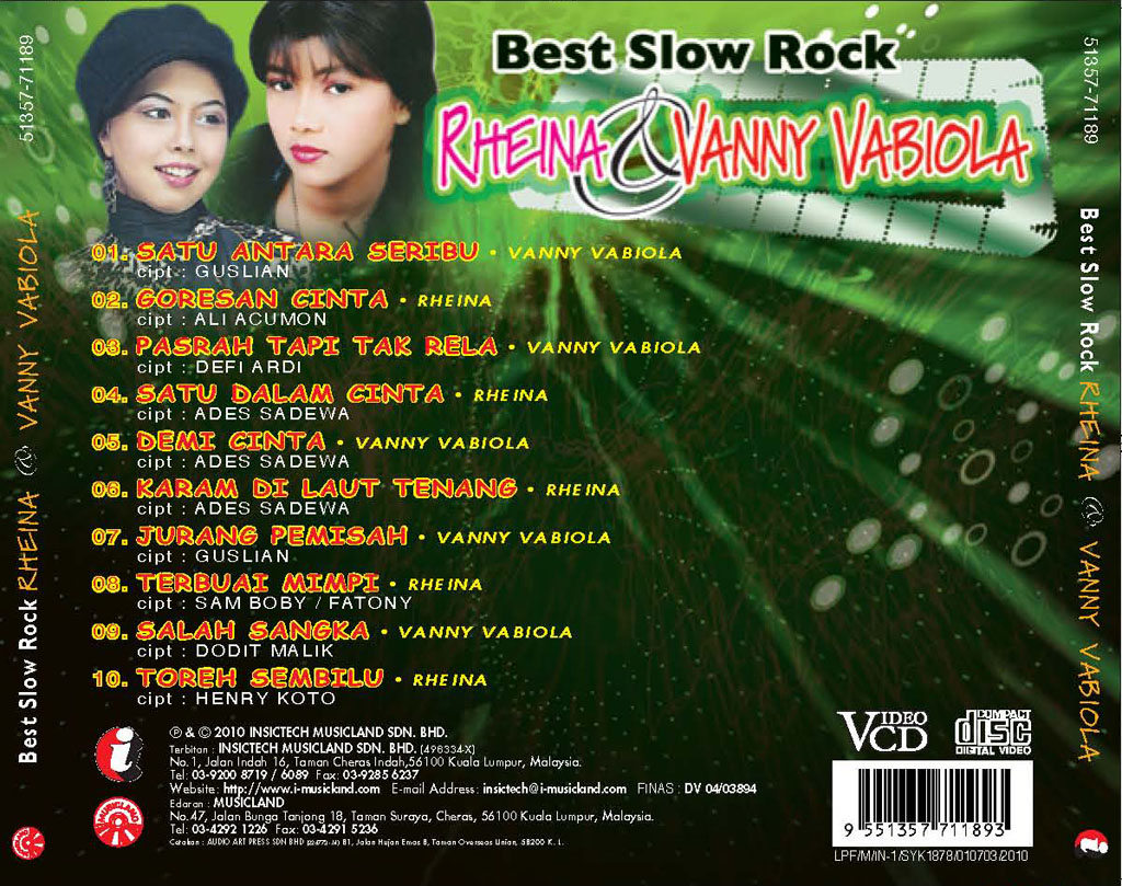Rheina & Vanny - best slow rock vcd 71189 (back)