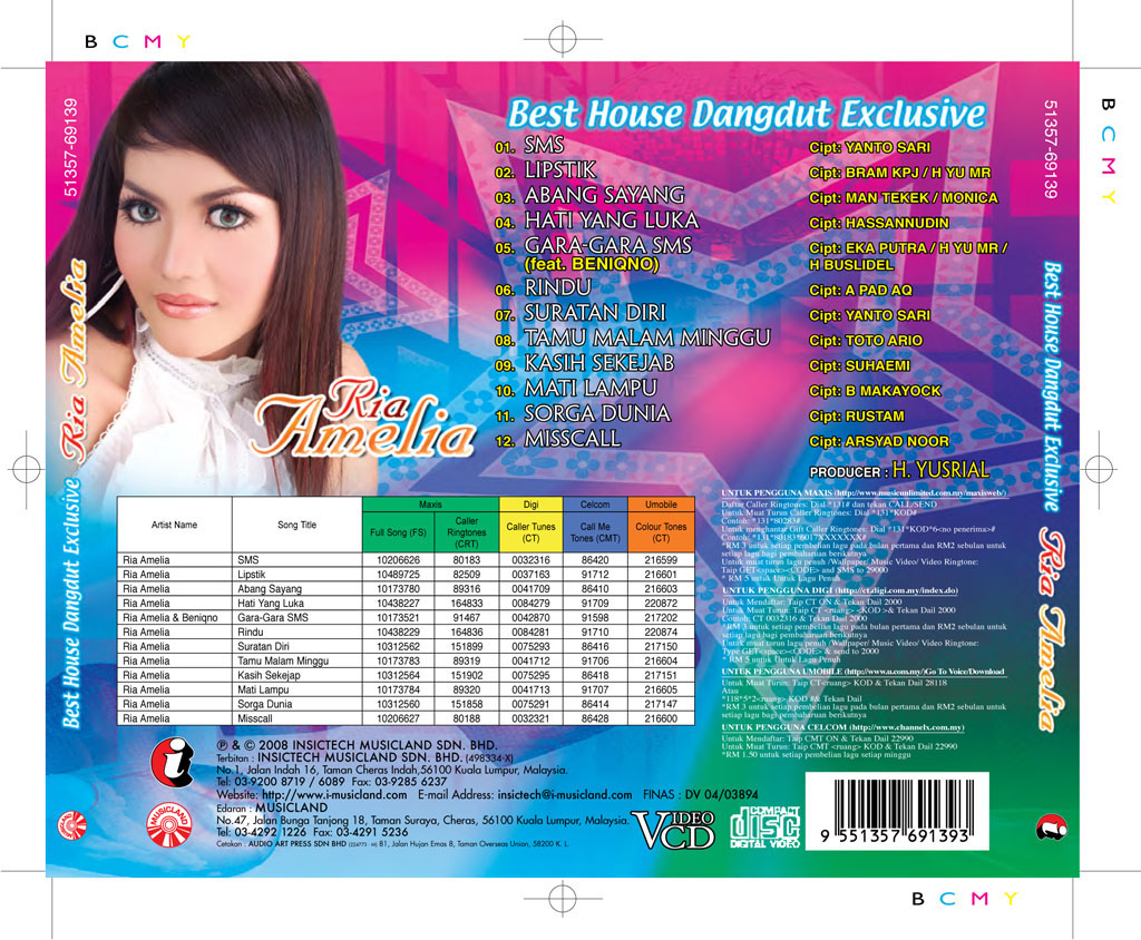 RIA AMELIA - Best House Dangdut Exclusive VCD 69139 (back)