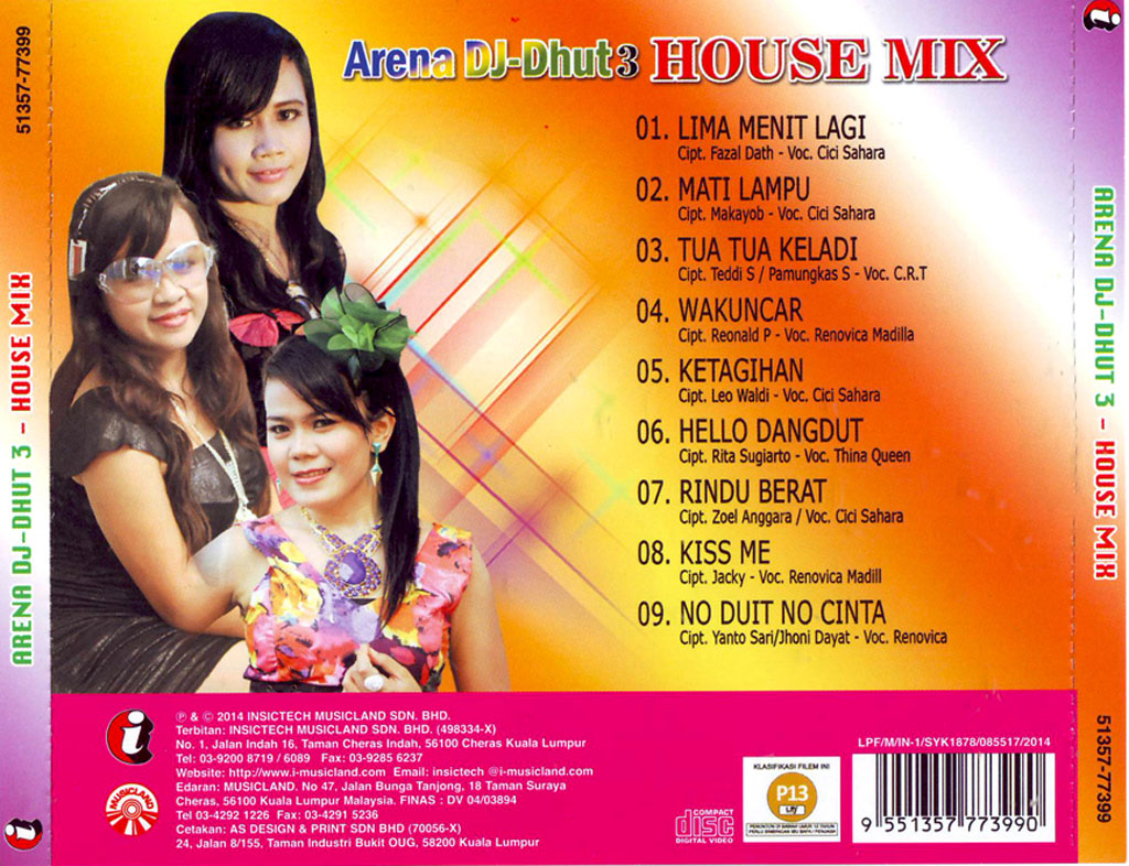 CICI & RENOVICA & THINA - Arena DJ-Dhut 3 (VCD) 77399 (back)