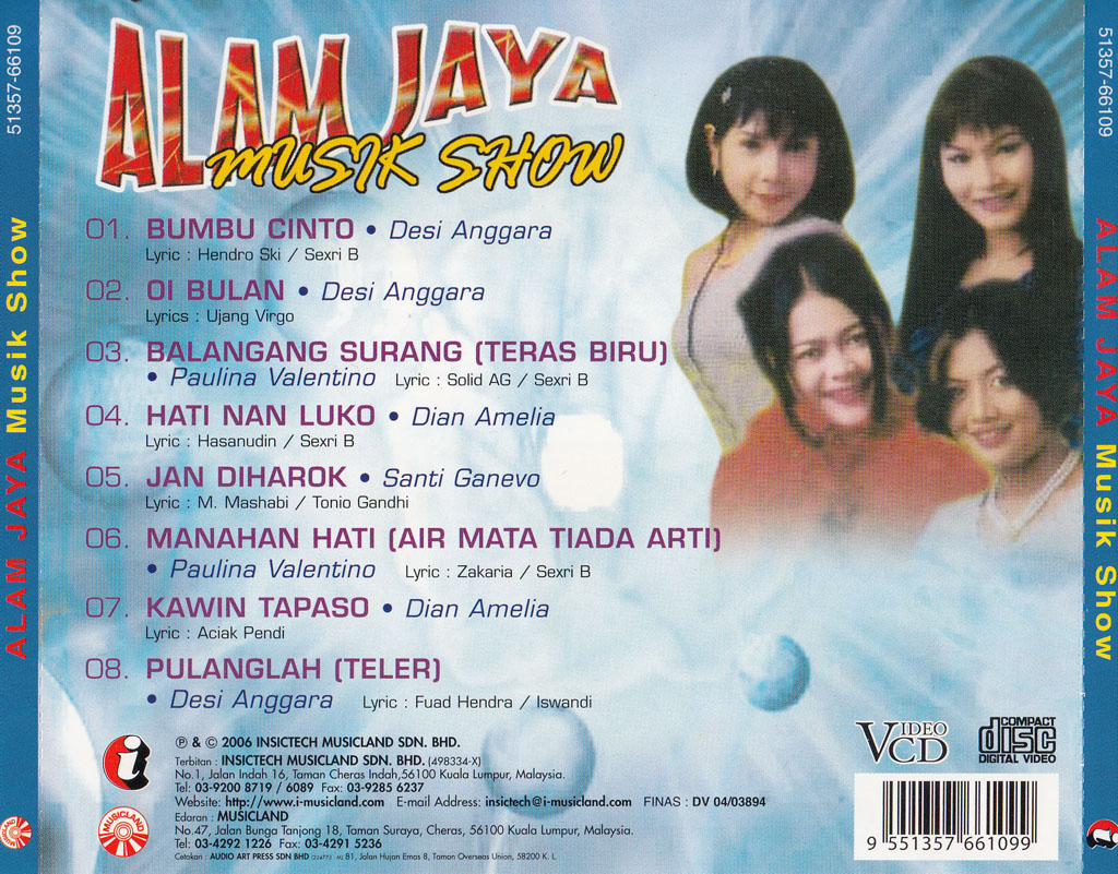 Alam Jaya Musik Show VC 66109 (Back)