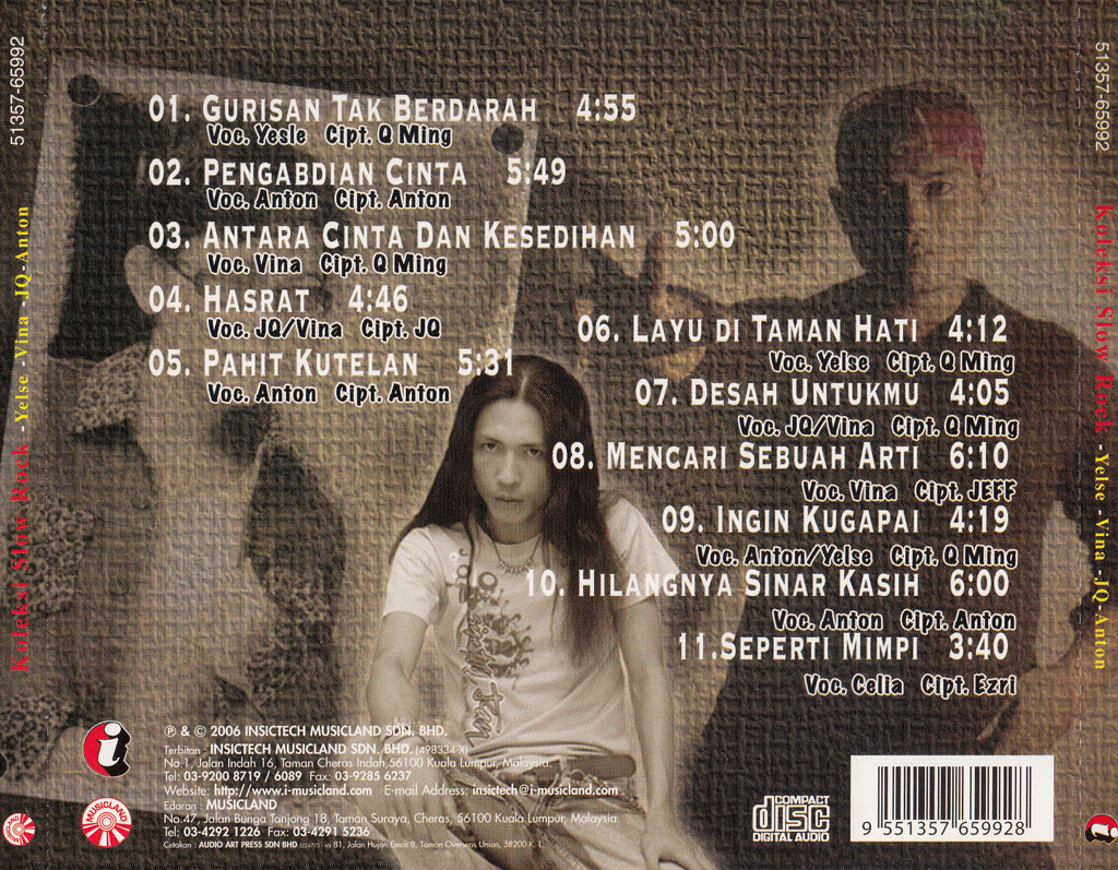 Koleksi Slow Rock Yelse Vina JQ Anton CD 65992 (Back)
