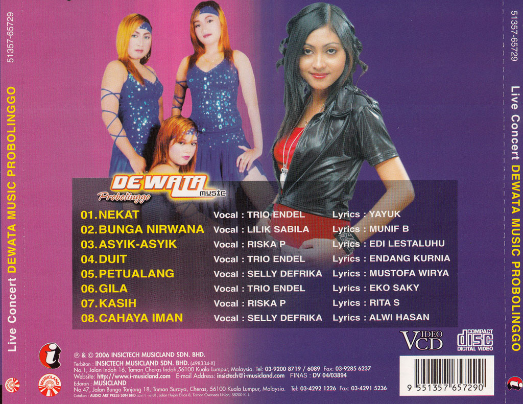 Live Concert Dewata Music Probolinggo VCD 65729 (Back)