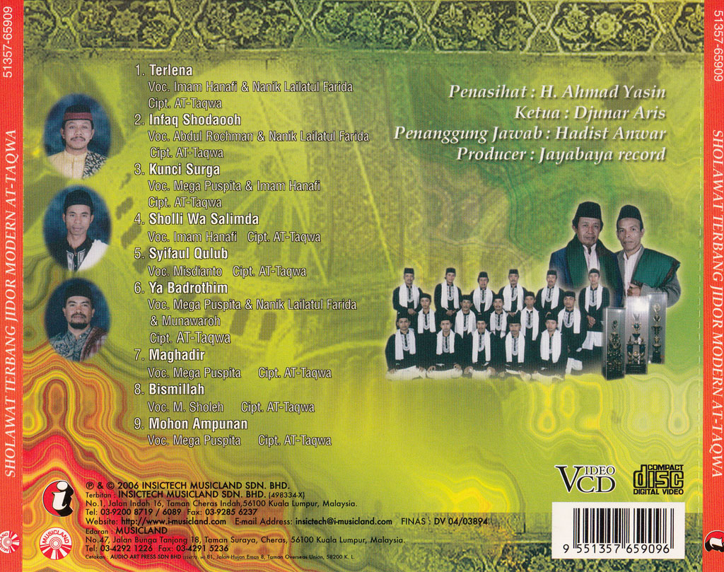 Sholawat Terbang Jidor Modern At Taqwa VCD 65909 (Back)