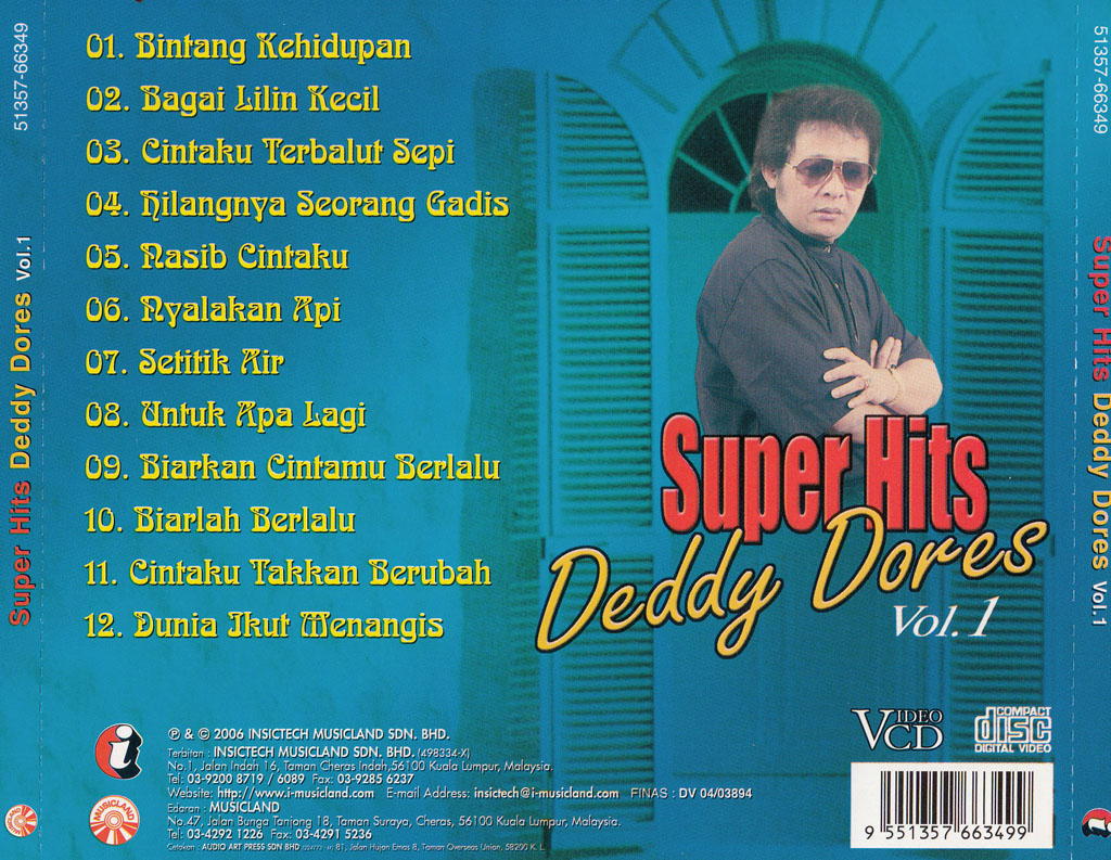 Super Hits Deddy Dores VOL 1 VCD 66349 (Back)