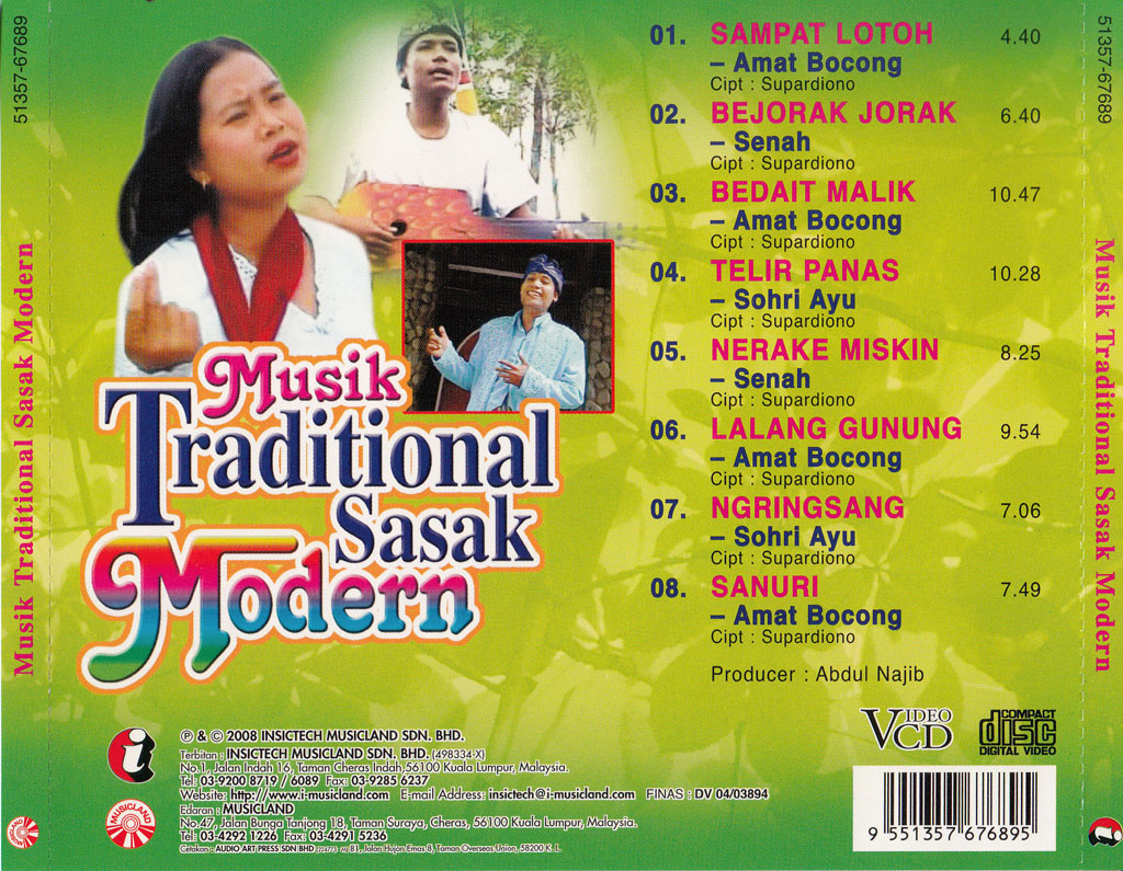 Musik Traditional Sasak Modern VCD 67689 (back)