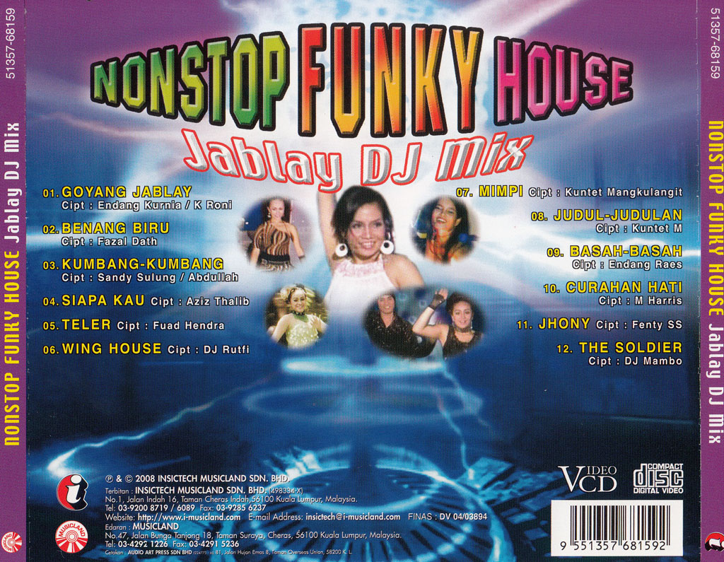Non Stop Funky House Jablay DJ Mix VCD 68159 (back)
