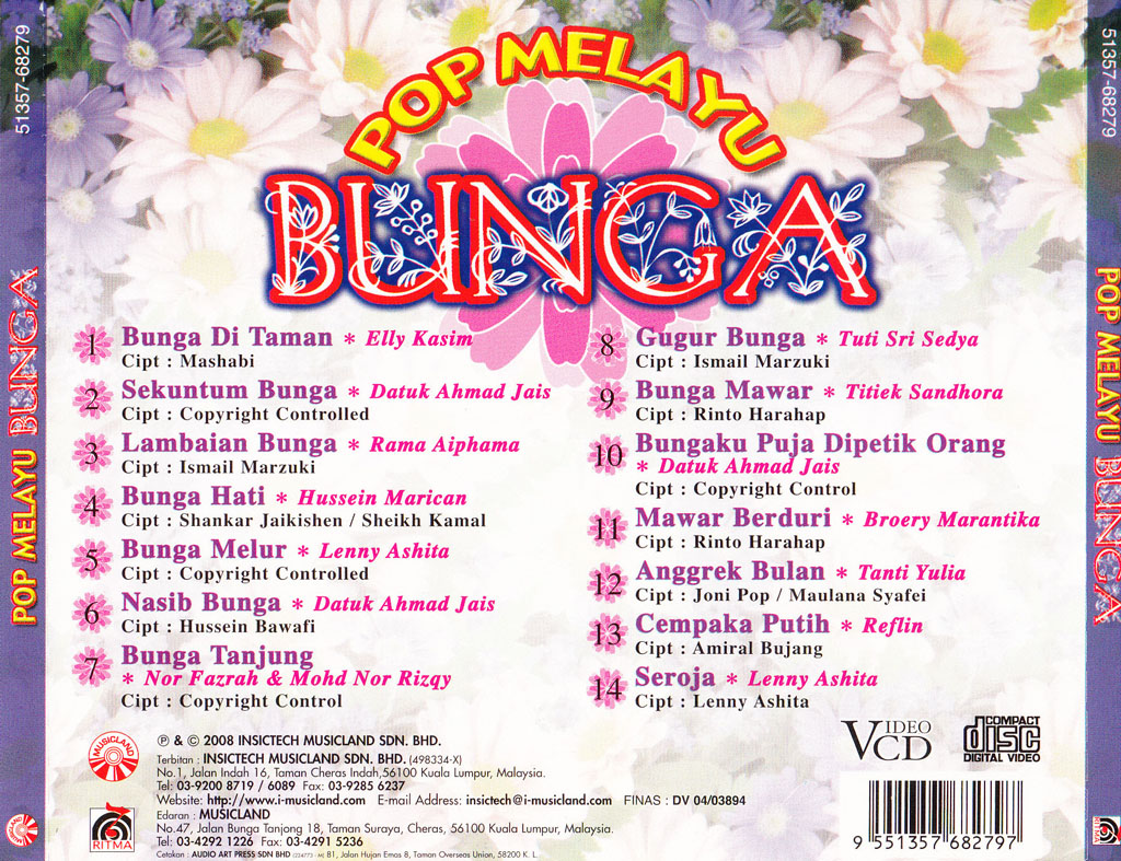 Pop Melayu Bunga VCD 68279 (back)