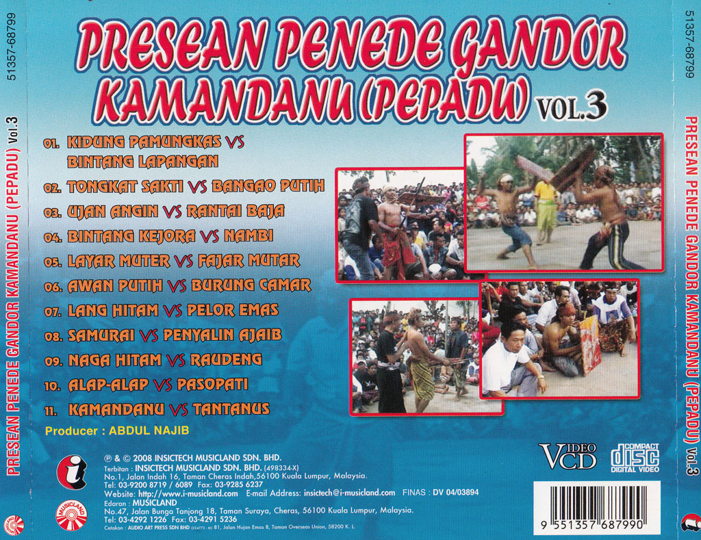 Presean Penede Gandor Kamandanu VCD 68799 (back)