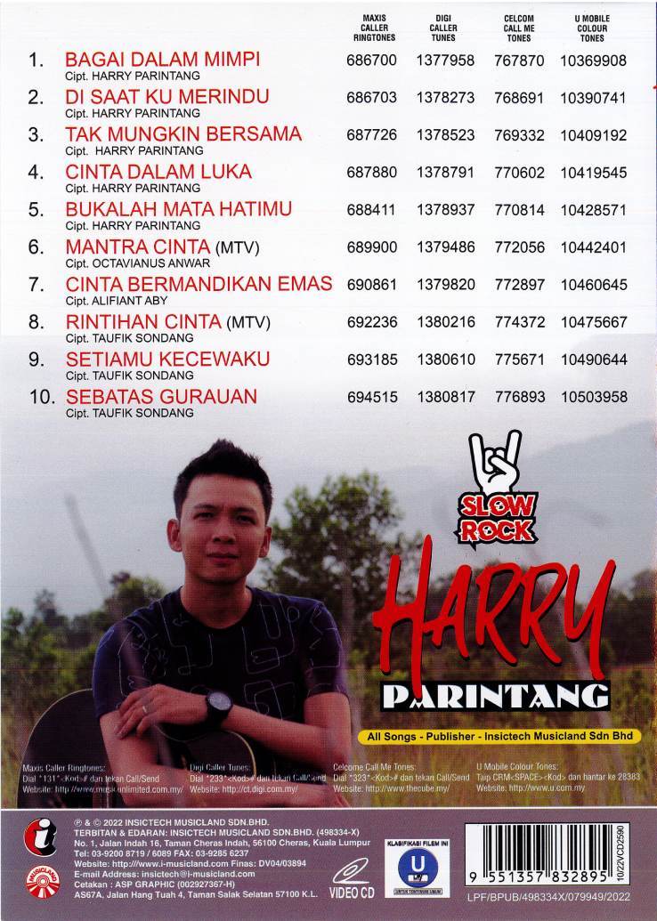 83289 HARRY PARINTANG - BAGAI DALAM MIMPI VCD (BACK)